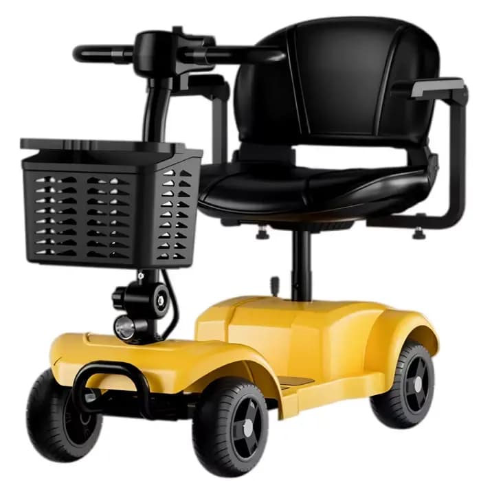 Trottinette électrique âgée pliante à quatre roues 300W avec siège 360 ° Accoudoir réglable rotatif pour scooter de mobilité de voyage pré-assemblé