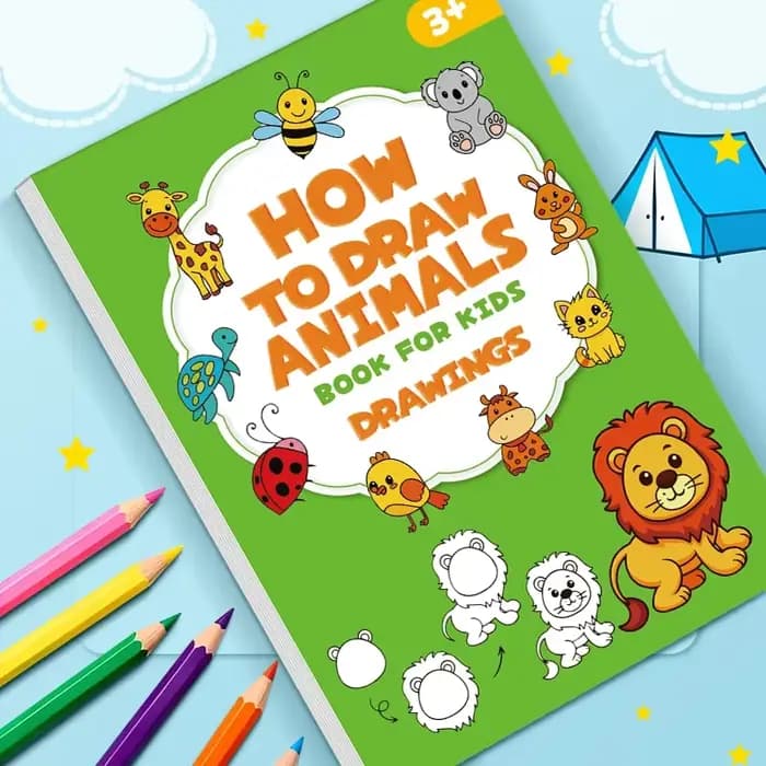 Comment dessiner des animaux livre de dessin étape par étape-apprentissage de la peinture, parfait pour l'écriture créative et la couleur livre de dessin pour enfants