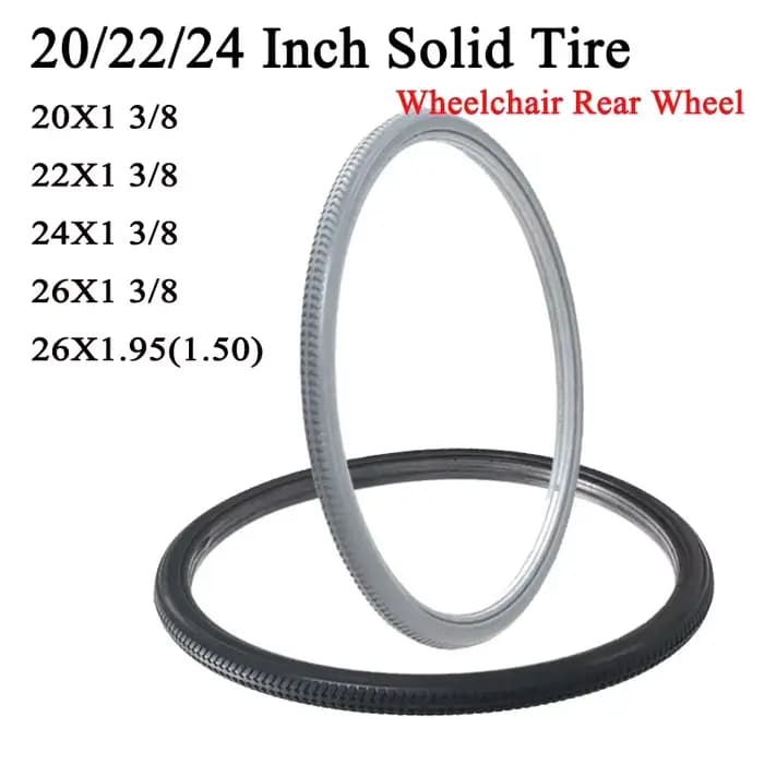 Roue arrière pour fauteuil roulant manuel 20/22/24/26 pouces X1 3/8