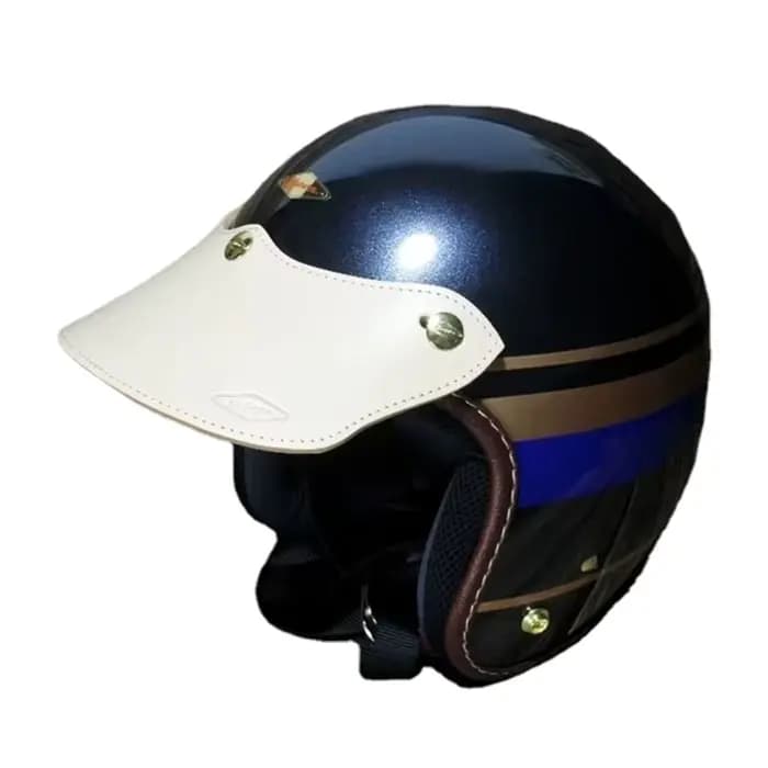 Visières de casque rétro pour scooter, casques de jet de sport, bord rabattable, pare-brise, protection contre la pluie et le soleil, 3 broches
