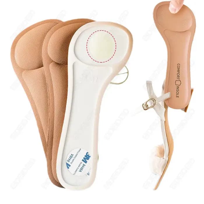 Semelles intérieures auto-adhésives pour sandales à talons hauts pour femmes, confortables, absorbant la sueur, semelle de chaussure antidérapante en mousse à mémoire de forme, coussinet de chaussure 