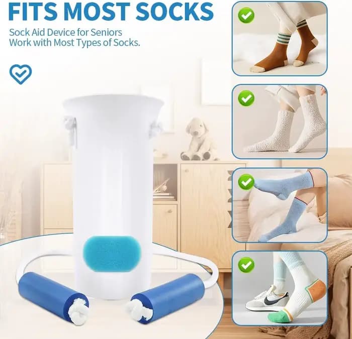 1/2 pièce Dispositif d'aide à la mise de chaussettes sans se pencher
