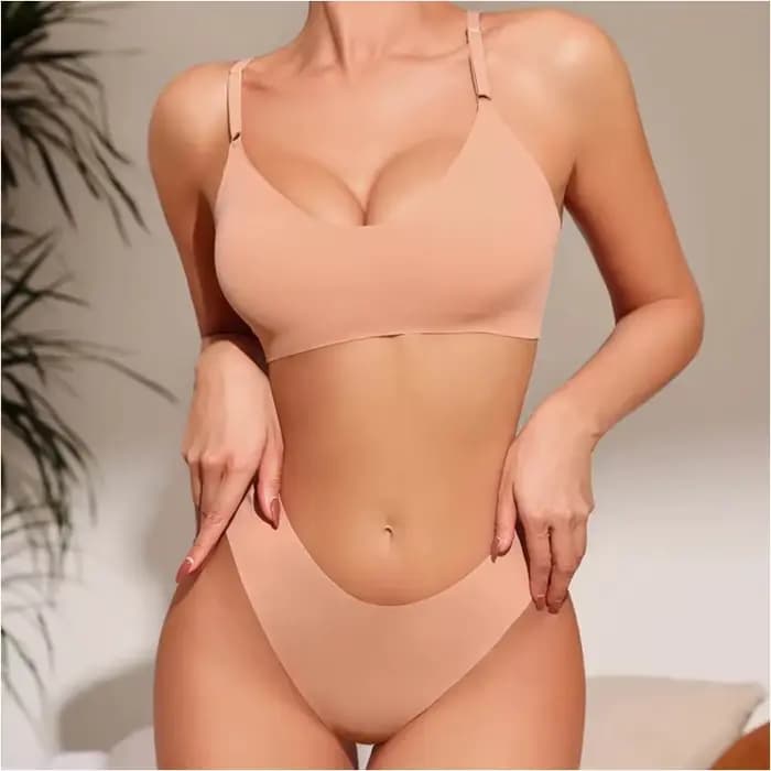 Ensemble de soutien-gorge pour femmes, dos en T, sans couture, sans fil, Push up, confortable, respirant, Yoga, sous-vêtements de sport