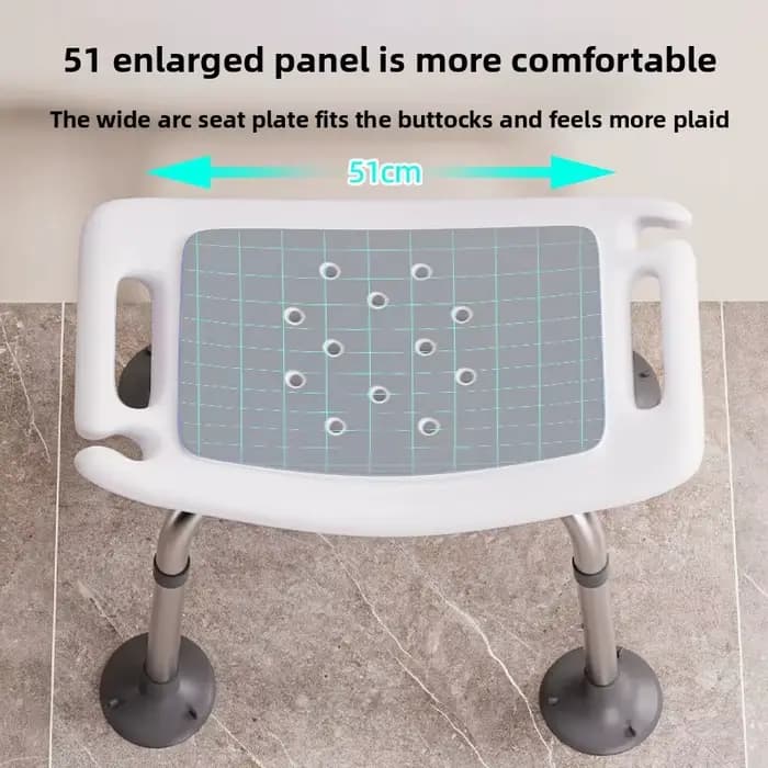 Chaise de douche antidérapante à hauteur réglable avec dossier