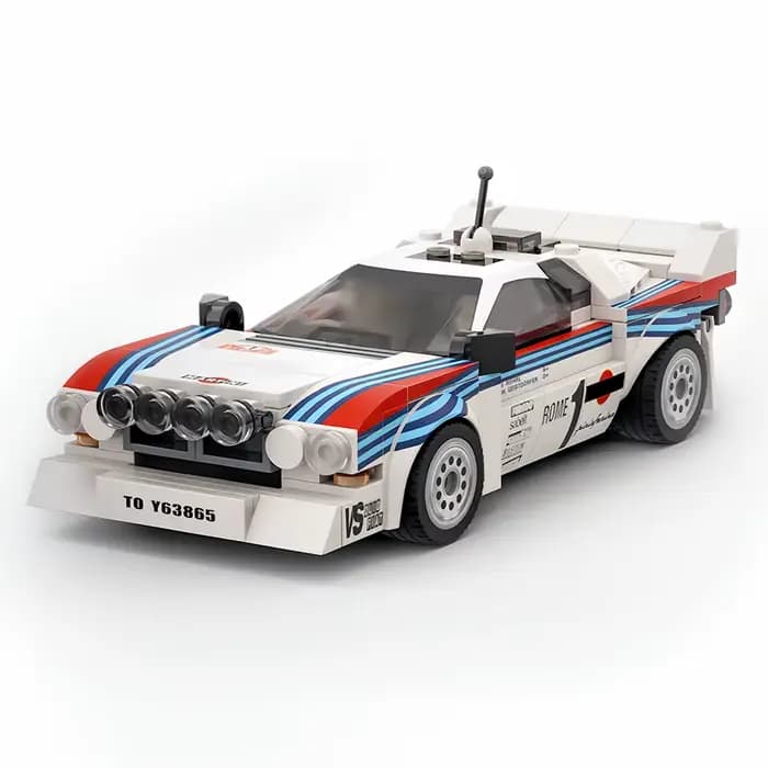 244 pièces MOC-130287 Rally Racing Lancia Rally 037 Martini Racing 1983 Monte Carlo Blocs de construction DIY Jouet Cadeau de vacances pour enfant
