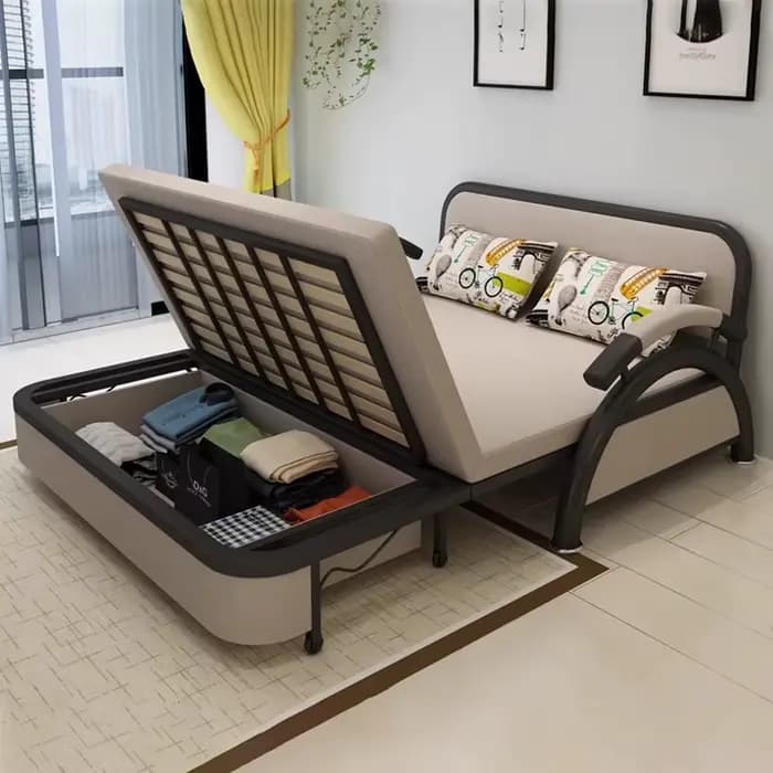 Canapé-lit pliant complet pour 2 personnes avec rangement, canapés de salon, fauteuil, mobilier nordique confortable et doux