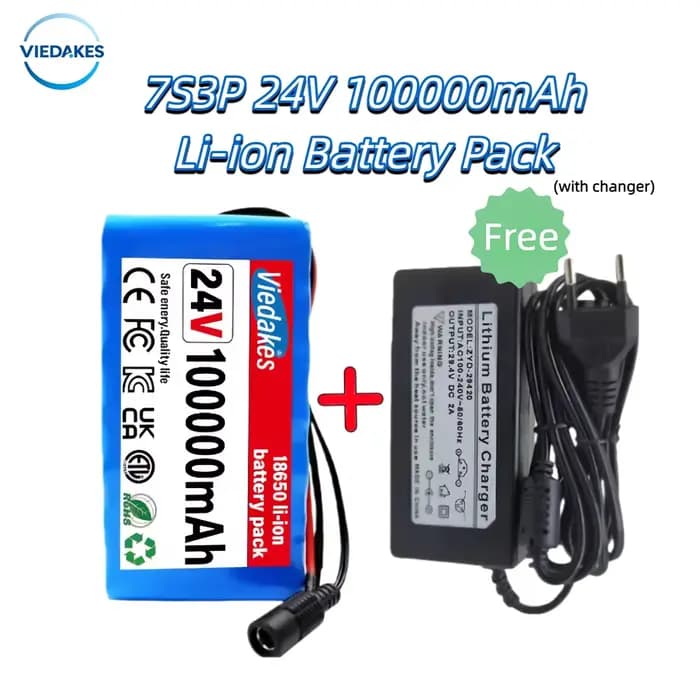 🌍 Batterie lithium haute capacité 24V 100Ah pour fauteuils roulants 🏅 Pack rechargeable 7S3P 21700 100000mAh 🔥 avec