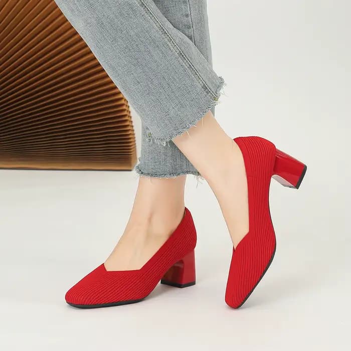 Chaussures à talons hauts confortables pour femmes, talon carré