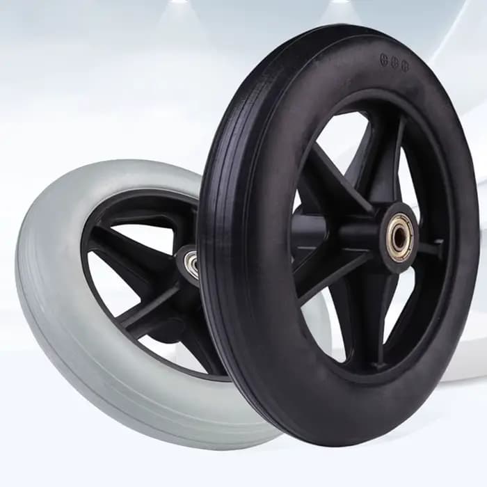 Roues en caoutchouc lisses et flexibles pour fauteuil roulant