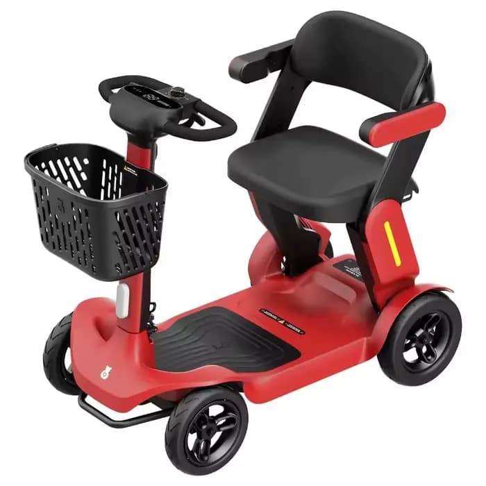 Scooter électrique intelligent pré-assemblé pliable à 4 roues pour adultes âgés handicapés avec détection de siège