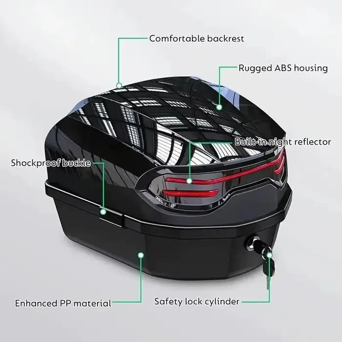 Boîte arrière pour scooter extra large 48L/58L avec dossier