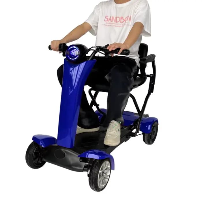 Scooters de mobilité à 4 roues pour Seniros puissant double moteur 36V 500W Mini Scooter électrique adulte pliable Gomfortable grand siège