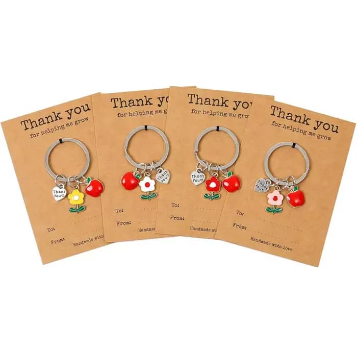 Merci d'avoir aidez-moi grandir porte-clés ensemble de 1/2/4 pièces porte-clés d'appréciation pour enseignant cadeaux cadeau de noël pour la journée des enseignants