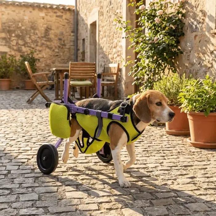 Fauteuil roulant réglable pour chien