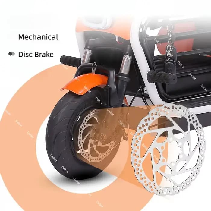 400W 48V Pet bleu Scooter électrique avec siège/3 paniers passager Tricycle