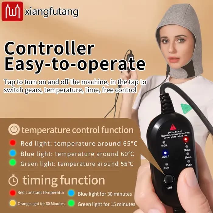 Bonnet chauffant électrique pour le bien-être, relaxation de la tête et du cou, soulagement de la fatigue, 3 modes, loisirs à domicile, chaleur hivernale