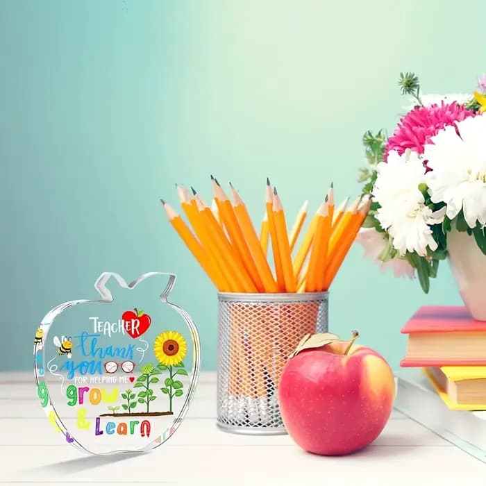 Cadeaux d'appréciation des enseignants pour les femmes, merci de m'aider à grandir et à apprendre le presse-papiers, cadeaux de fin d'année, retour à l'enseignant, 1PC