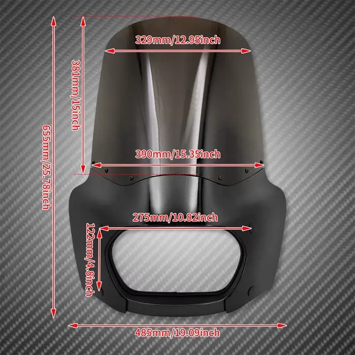 Carénage de moto ABS noir pour Harley Softail Fat Bob, FXFB, FXFBS, 2018-2023, 2024, lampe de sauna, capot avant, couvercle de carénage de lumière de sauna