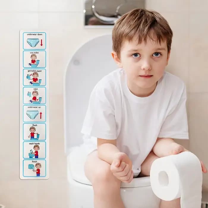 Tableau d'entraînement aux toilettes