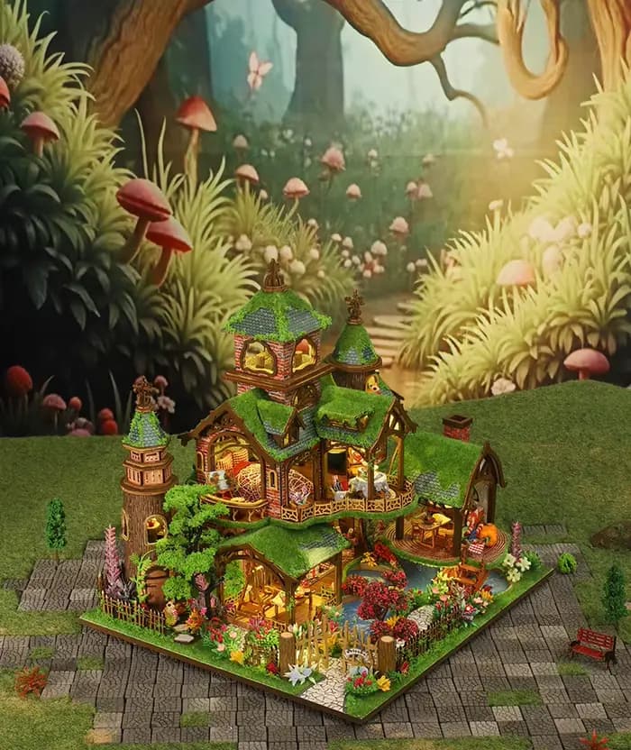 Kit de maison de poupée miniature en bois à monter soi-même, meubles de maison de poupée, modèle artisanal à assembler, jouets, cadeaux d'anniversaire