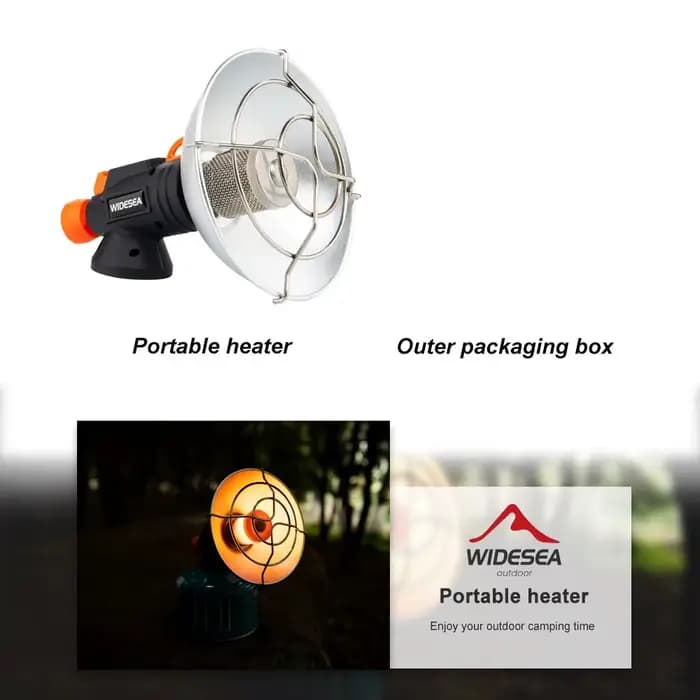Widesea Camping chauffage Portable en acier inoxydable cheminée pour hiver poêle extérieur randonnée brûleur à gaz