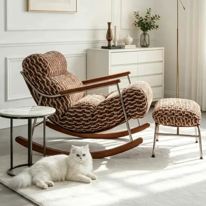 Fauteuils inclinables individuels de qualité supérieure pour salon, design esthétique, style Art français, mobilier de maison Fotel Bujany, pour balcons spacieux
