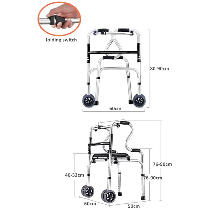 SilvertCreer-Marchette Pliable avec Roues, Accessoire de Haute Qualité