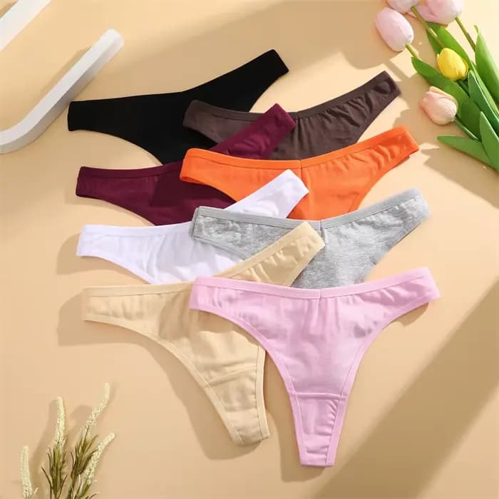5 pièces/ensemble coton sous-vêtement confort pour femmes Sexy taille basse respirant tongs filles solide Sport culotte Stretch G-string Lingerie