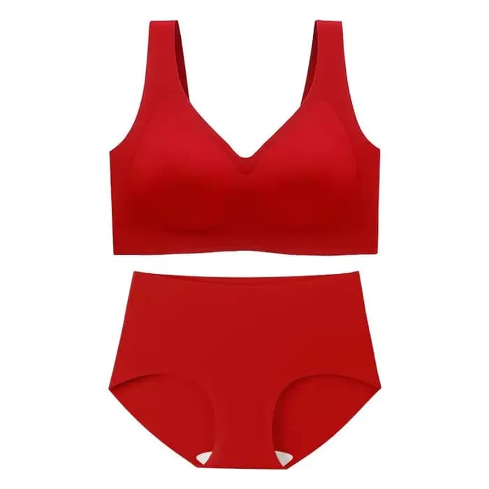 Femmes confort quotidien grande taille ensembles de soutien-gorge culottes filles dodues sans couture grande poitrine petit Anti-affaissement sans fil surdimensionné rembourré soutiens-gorge