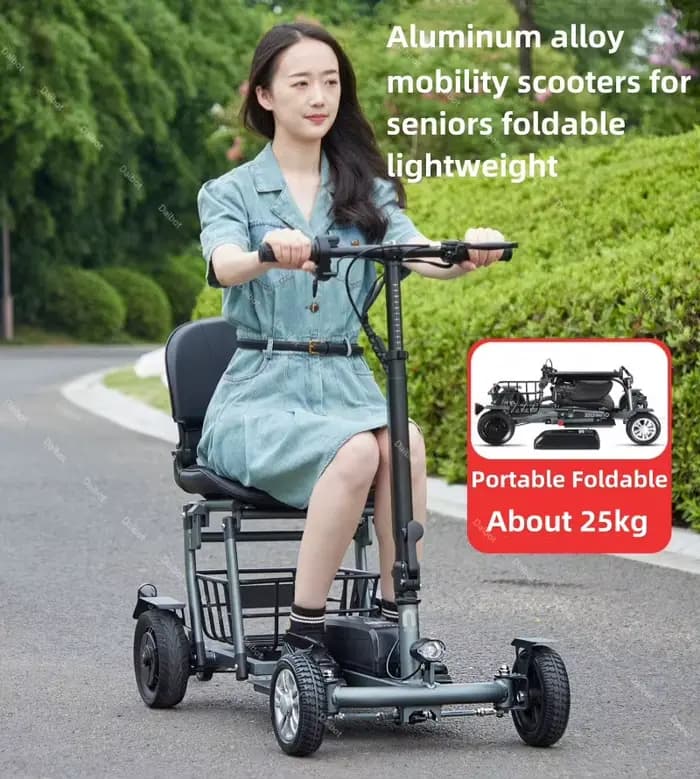 300W 36V 4 roues Scooters de mobilité pour handicapés pliable léger tout-Terrain gamme 32km Scooter électrique batterie amovible