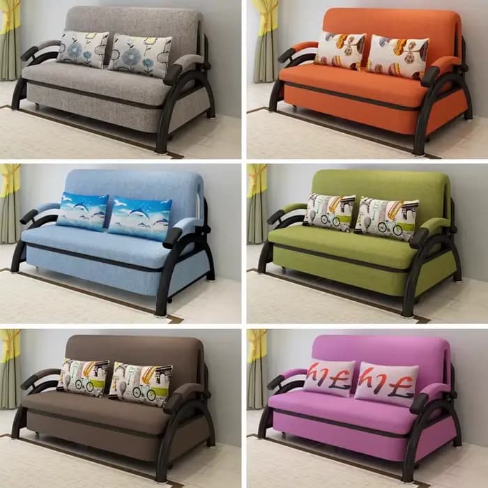 Canapé-lit pliant complet pour 2 personnes avec rangement, canapés de salon, fauteuil, mobilier nordique confortable et doux