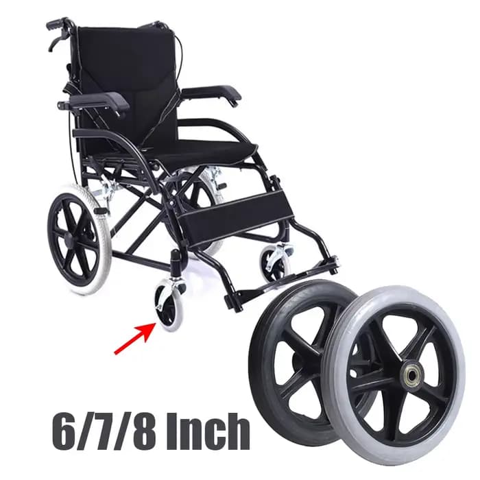 1/2 pièces 6/7/8 pouces roue de remplacement pour fauteuils roulants Rollator marcheurs fauteuil roulant