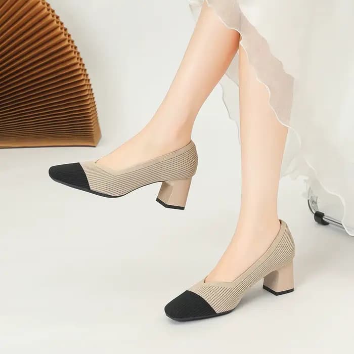 Chaussures à talons hauts confortables pour femmes, talon carré