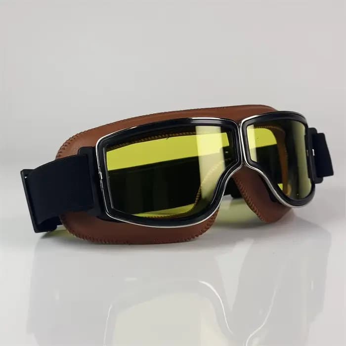 Lunettes de moto rétro, lunettes de scooter tout-terrain, lunettes de conduite vintage résistantes au vent et au sable pour tous les motards adultes