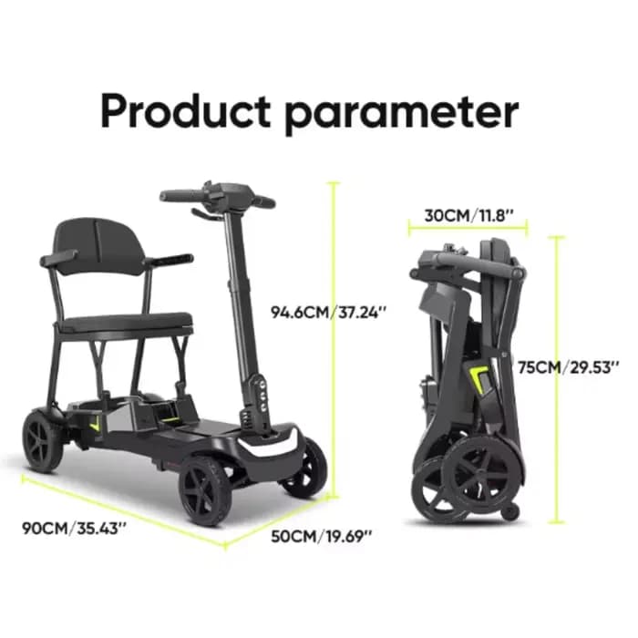 Scooter de mobilité léger de 16 kg pour les voyages