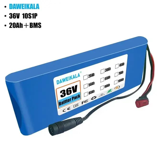 Batterie au lithium pour scooter électrique, 10S2P, 36V, 30000mAh, 500W