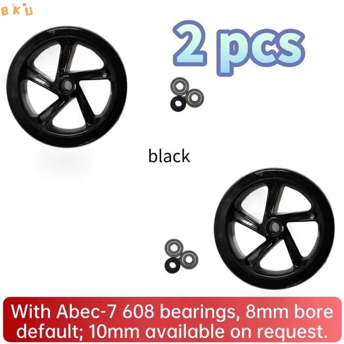 2 roues de remplacement pour scooter de mobilité 175-180 mm (7 pouces), PU de 30 mm d'épaisseur : ré