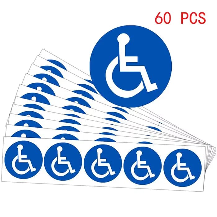Étiquettes de symbole de fauteuil roulant pour handicapés, autocollant d'accès, rond, pratique, pour