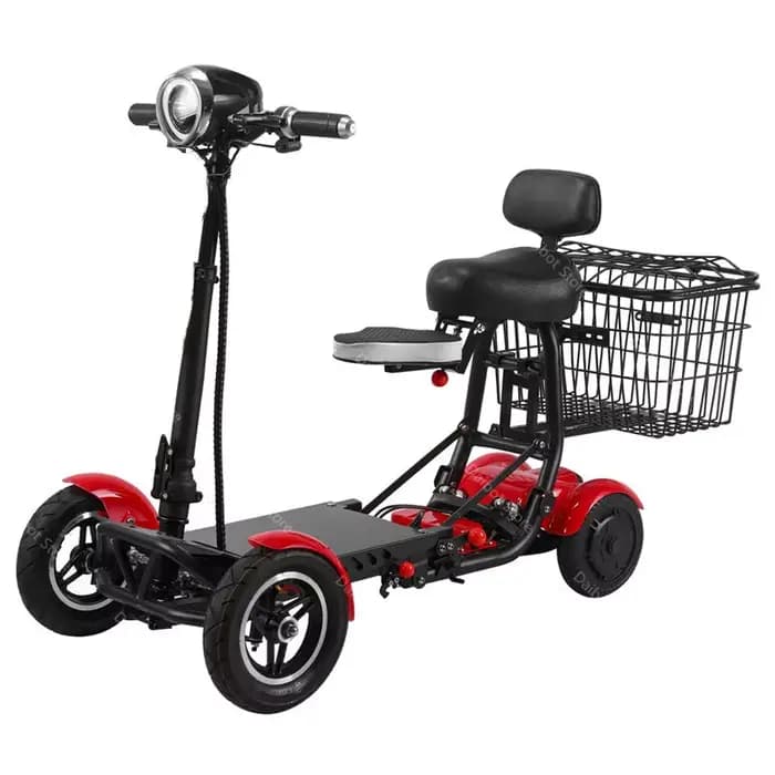 Scooter électrique adulte handicapé Double moteur 500W36V 2 places Scooter de mobilité 4 roues pliab