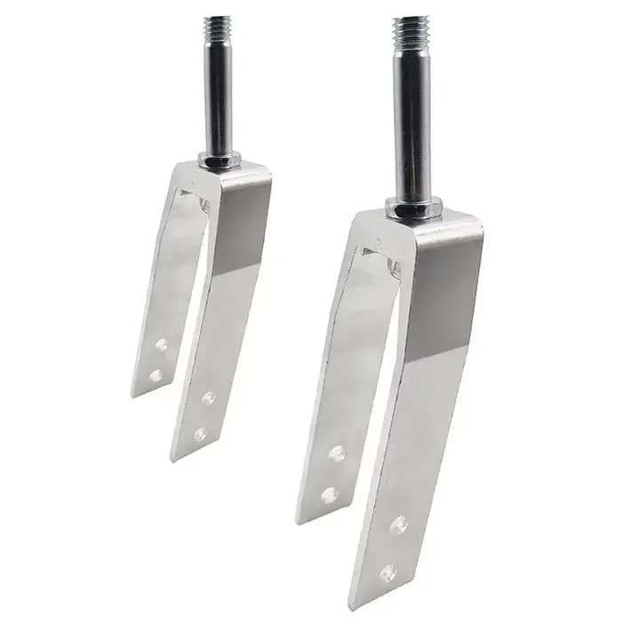 1 paire de fourches avant de fauteuil roulant en alliage d'aluminium de 8 pouces, accessoires robust