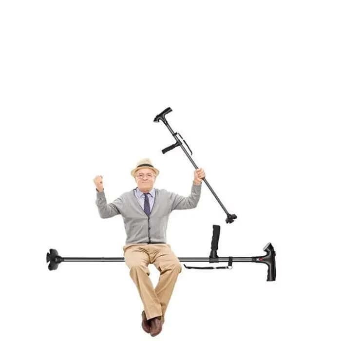Aides à la mobilité LED canne légère pliable télescopique béquille pliante canne pour personnes âgée