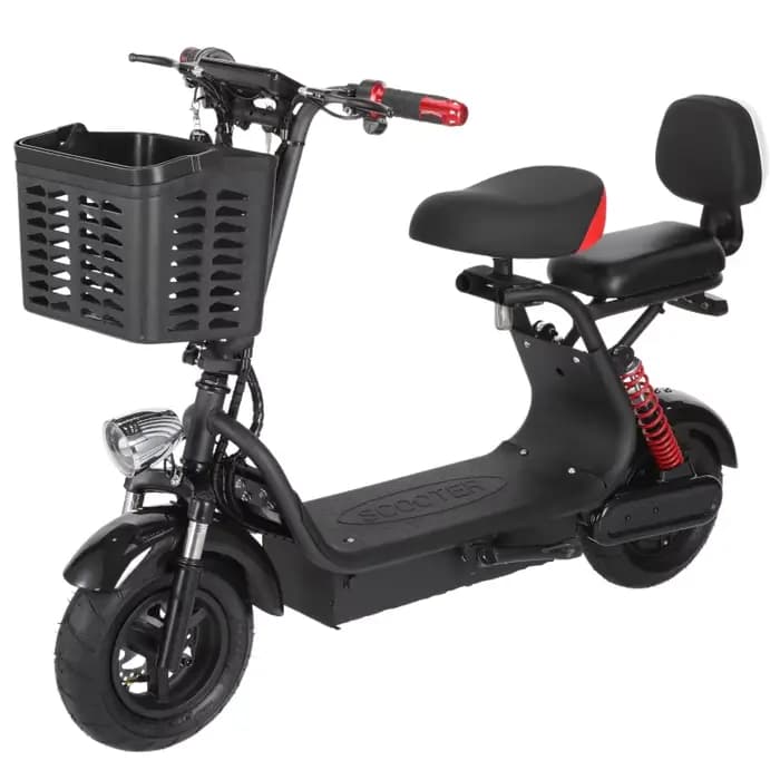Scooter électrique pliant de 11 pouces, 1000W, avec siège, 2 roues, doubles freins, pour les déplace