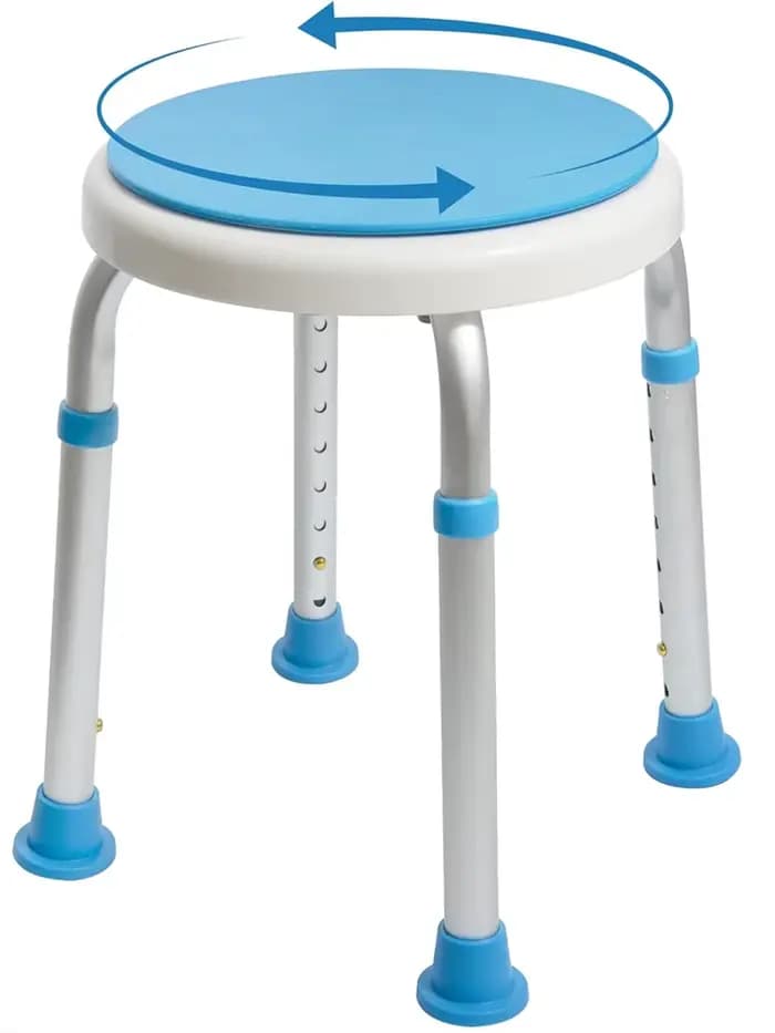 360 ° Tabouret de douche rond rotatif avec siège pivotant, chaise élévatrice de baignoire Portable