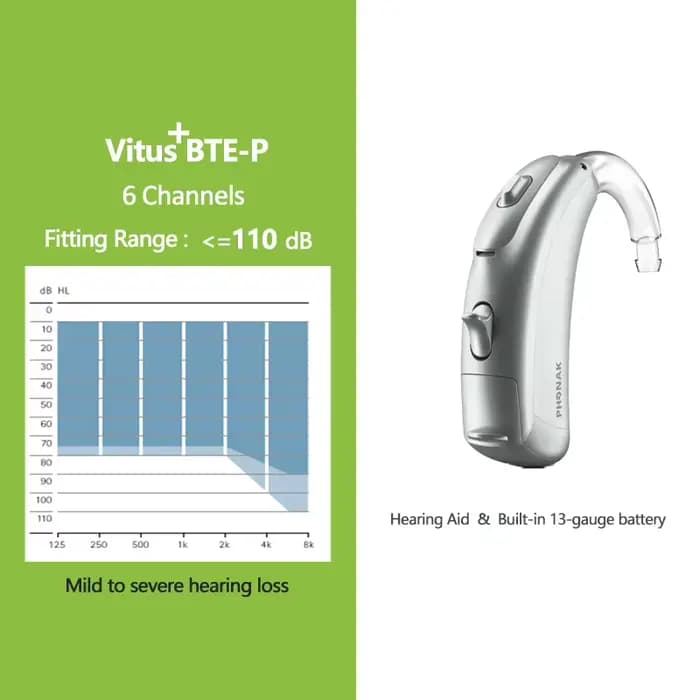 Aide auditive Phonak Vitus+BTE-UP/P originale 120 dB, programmable par ordinateur, réduction automat