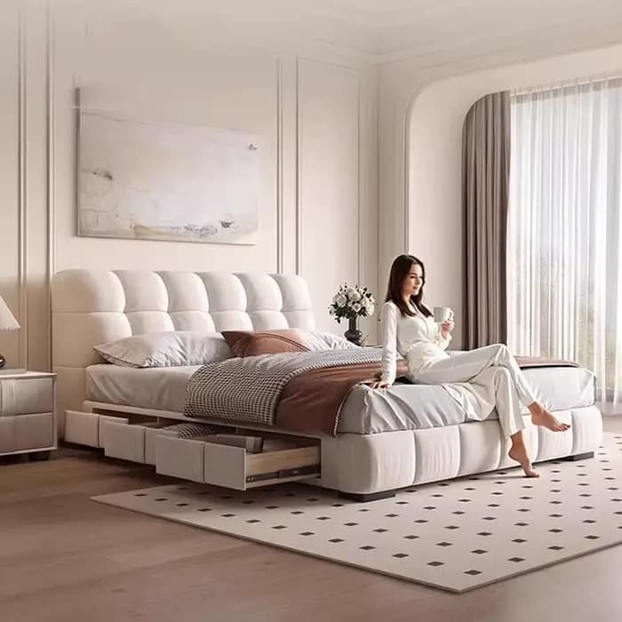 Lit Ergonomique Européen, Lit Créatif de Designer pour Chambre à Coucher, Lit de Princesse Postmoder