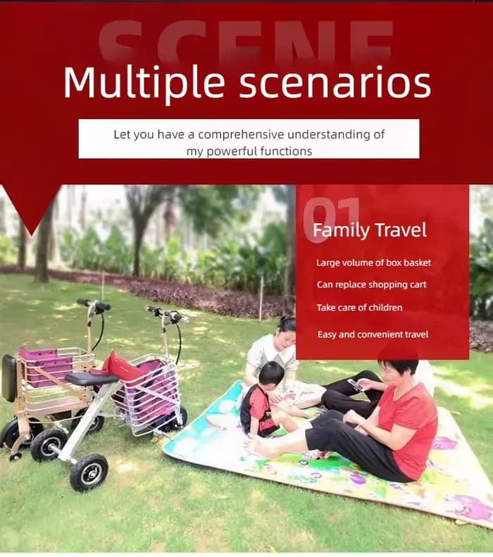 Tricycle électrique pliant pour adultes et personnes âgées