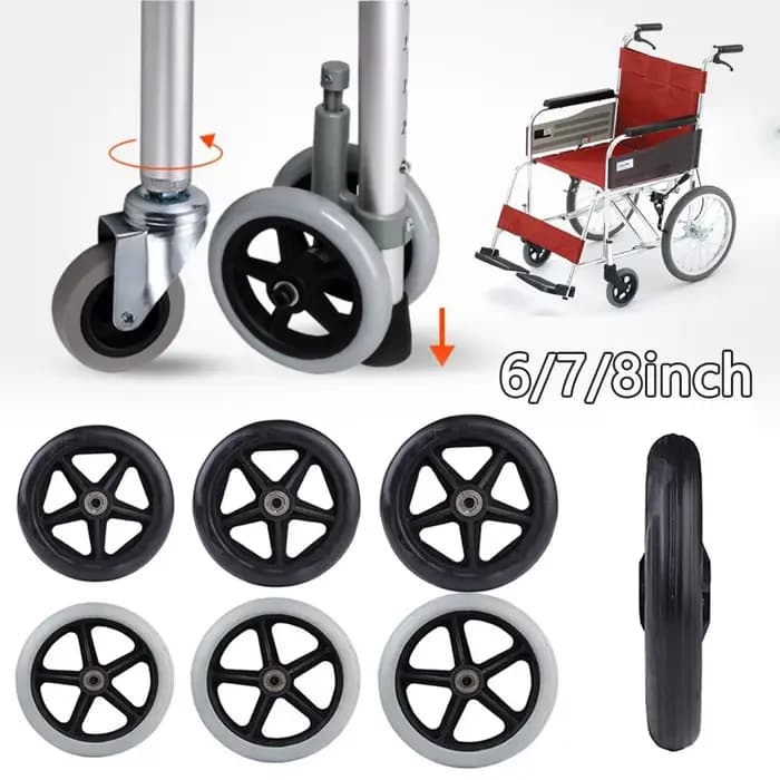 Roues en caoutchouc lisses et flexibles pour fauteuil roulant