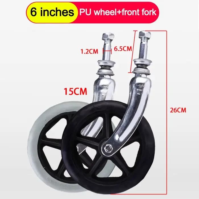 Fourche de fauteuil roulant en acier résistante à l'usure