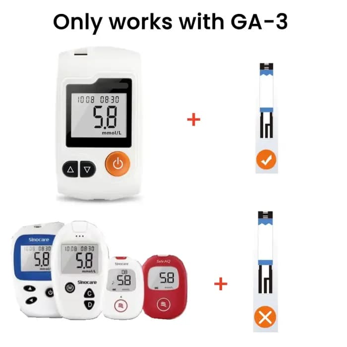 Sinocare GA-3 compteur de glycémie & bandelettes de test et lancettes testeur médical