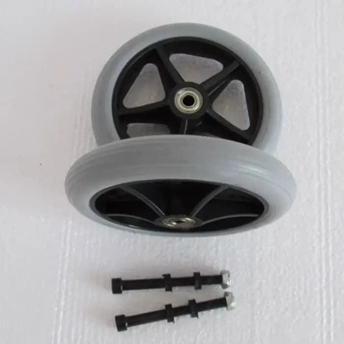 2 pièces 6/7/8 pouces fauteuil roulant robuste roues avant roulettes lisse Flexible solide pneu roue